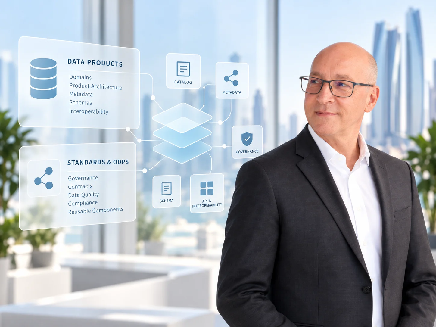 Jarkko Moilanen with data product standards interface